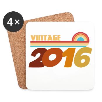 10 Years 2016 Rock Style T-Shirt - Coasters (set of 4) - white - Front