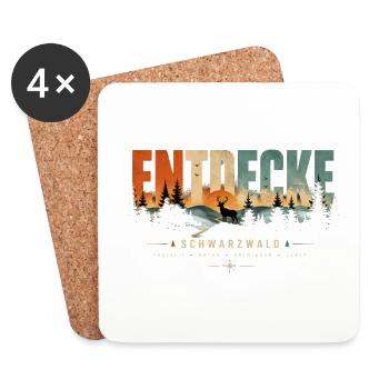 Entdecke Schwarzwald Landschaft - Untersetzer (4er-Set) - Weiß - Vorne