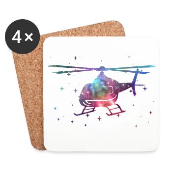 Pilote d’hélicoptère Space Kids Helicopter - Dessous de verre (lot de 4) - blanc - Devant