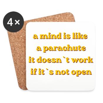 Parachute Mindset Quote - Coasters (set of 4) - white - Front