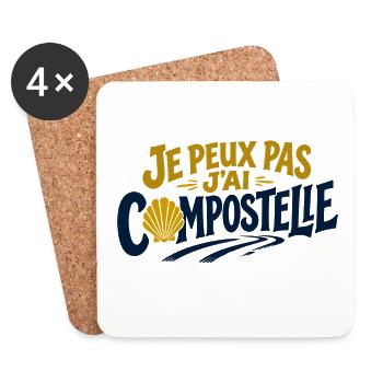 Je peux pas j'ai Compostelle - Dessous de verre (lot de 4) - blanc - Devant