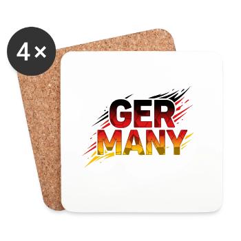 fusball Nationalmannschaft, fussball Deutschland,  - Untersetzer (4er-Set) - Weiß - Vorne
