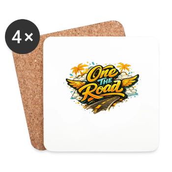 Ont_the_Road - Untersetzer (4er-Set) - Weiß - Vorne