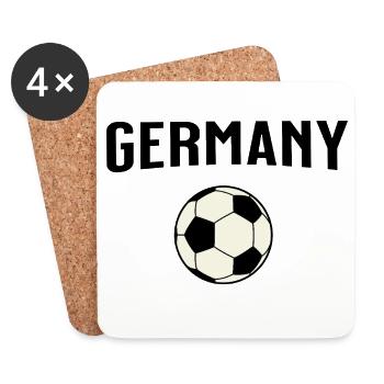 Deutschland - Germany - Black and White Football Ball - Coasters (set of 4) - white - Front