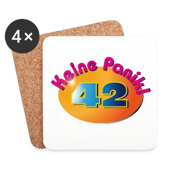 Don't panic! 42 - Coasters (set of 4) - white - Front