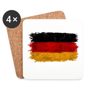 Drapeau allemand - Dessous de verre (lot de 4) - blanc - Devant