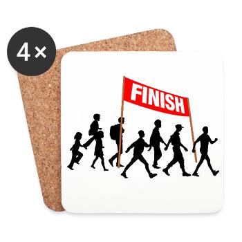 Walking Finish-Team - Untersetzer (4er-Set) - Weiß - Vorne