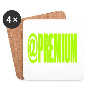 Premium @Symbool Neon Bold - Dessous de verre (lot de 4) - blanc - Devant