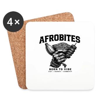 Main grunge avec bol de snacks - Dessous de verre (lot de 4) - blanc - Devant