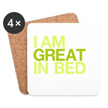 Ich bin großartig im Bett – im Rampenlicht - Untersetzer (4er-Set) - Weiß - Vorne