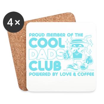 Club des papas cool - Cadeau de fête des pères papa papa - Dessous de verre (lot de 4) - blanc - Devant