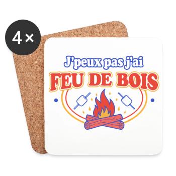 Feu de Bois: J'peux Pas - Dessous de verre (lot de 4) - blanc - Devant