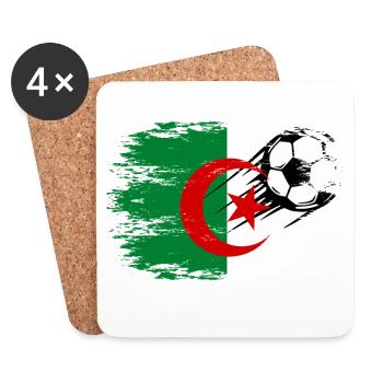 Algerien Flagge Fußball used - Untersetzer (4er-Set) - Weiß - Vorne