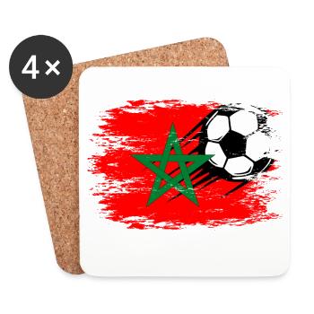 Morocco flag football used - Coasters (set of 4) - white - Front