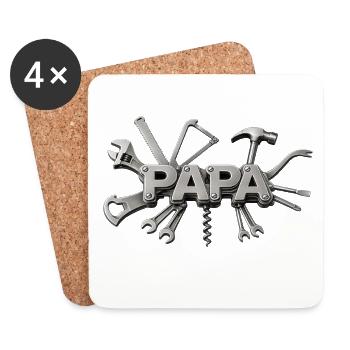 Super Papa  - Dessous de verre (lot de 4) - blanc - Devant