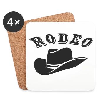 Rodeo Western Cowboy Hut - Untersetzer (4er-Set) - Weiß - Vorne