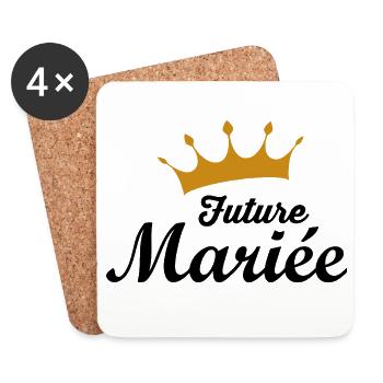 Future mariée - Dessous de verre (lot de 4) - blanc - Devant