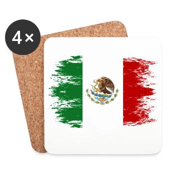 Mexico flag used - Coasters (set of 4) - white - Front