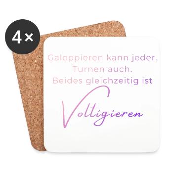 Voltigieren Spruch – Geschenk für Voltigierer - Untersetzer (4er-Set) - Weiß - Vorne