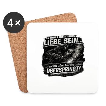 Funke Überspringt Stahl Schweißen Liebe - Untersetzer (4er-Set) - Weiß - Vorne