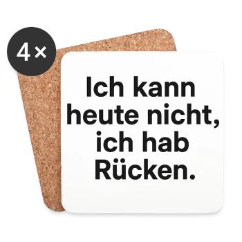 Ich hab Rücken Ausrede Shirt - Untersetzer (4er-Set) - Weiß - Vorne