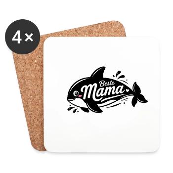 Beste Mama Fischdesign - Untersetzer (4er-Set) - Weiß - Vorne