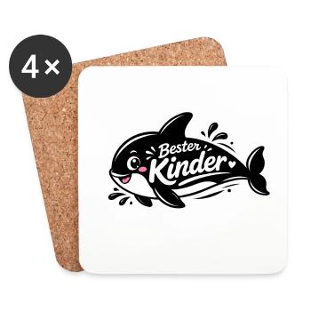 Bester Kinder Stil Hai - Untersetzer (4er-Set) - Weiß - Vorne