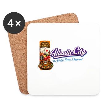Atlantic City Casino Retro Vintage Design - Coasters (set of 4) - white - Front