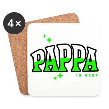 Papa est le meilleur néon - Dessous de verre (lot de 4) - blanc - Devant
