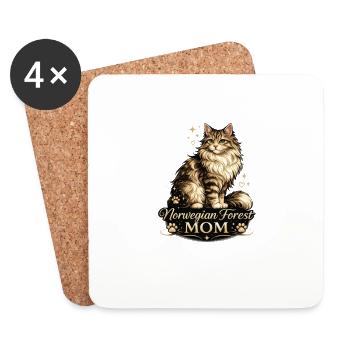 MOM de la Forêt Norvégienne - Dessous de verre (lot de 4) - blanc - Devant