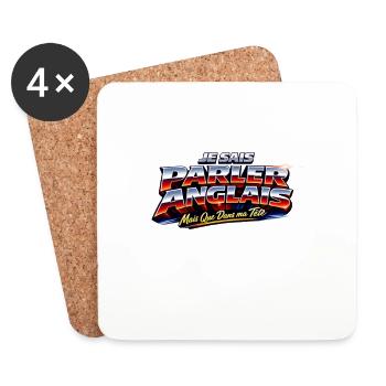 Je sais parler anglais, mais que dans ma tête. - Dessous de verre (lot de 4) - blanc - Devant