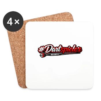 #Dartspieler Hashtag Logo - Untersetzer (4er-Set) - Weiß - Vorne