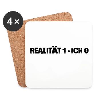 Realität gewinnt - Untersetzer (4er-Set) - Weiß - Vorne
