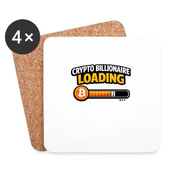 Crypto Billionaire Loading - Coasters (set of 4) - white - Front