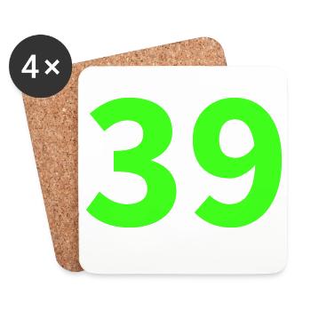Neon Number 39 - Coasters (set of 4) - white - Front