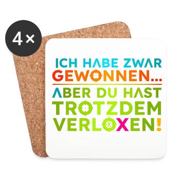 Gewonnen-Verloren  - Untersetzer (4er-Set) - Weiß - Vorne