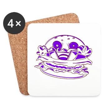 Monstermäßiger Burger - Untersetzer (4er-Set) - Weiß - Vorne