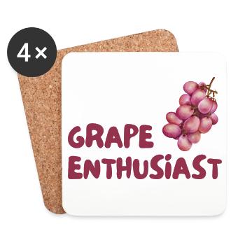 Traubenliebhaber Grapes Enthusiast - Untersetzer (4er-Set) - Weiß - Vorne