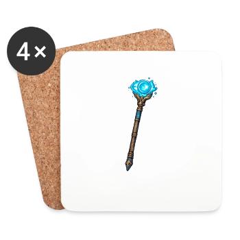 Magischer Kristallstab Blau - Untersetzer (4er-Set) - Weiß - Vorne