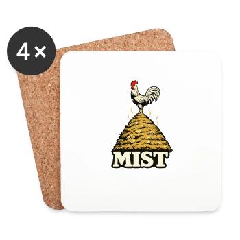 Alles Mist! - Untersetzer (4er-Set) - Weiß - Vorne