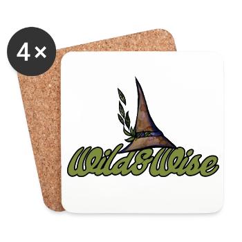 Wild & Wise Nature Wappen - Untersetzer (4er-Set) - Weiß - Vorne
