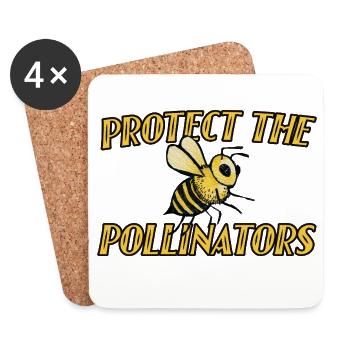 Bestäuber schützen, Bienenkunst - Untersetzer (4er-Set) - Weiß - Vorne