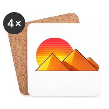 Sonnenuntergang über goldenen Pyramiden - Untersetzer (4er-Set) - Weiß - Vorne