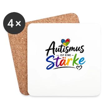 Autismus ist eine Stärke  - Untersetzer (4er-Set) - Weiß - Vorne