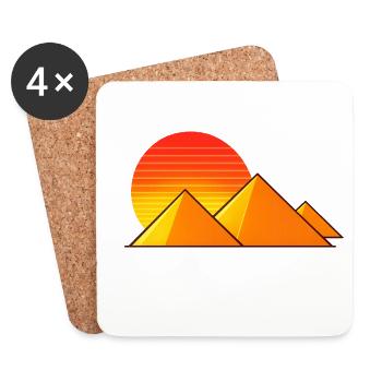 Sonnenuntergang über Pyramiden - Untersetzer (4er-Set) - Weiß - Vorne
