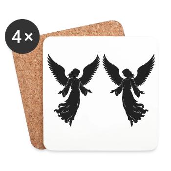Ange avec des ailes - Dessous de verre (lot de 4) - blanc - Devant