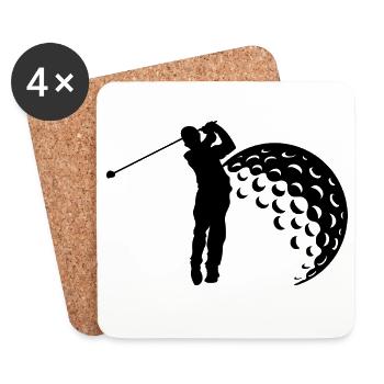 Golf Schwung Silhouette - Untersetzer (4er-Set) - Weiß - Vorne