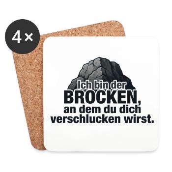 Ich bin der Brocken – Felsen Spruch Design - Untersetzer (4er-Set) - Weiß - Vorne