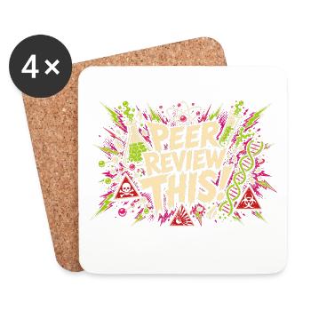 Peer Review This! Comic Lab Chaos - Coasters (set of 4) - white - Front