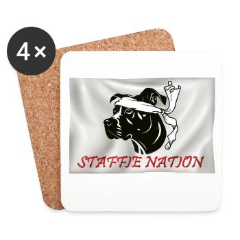 Staffie Nation - 059 - Coasters (set of 4) - white - Front